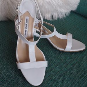 White Manolo Blahnik Sandals
